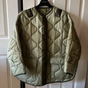 Frankie Shop Teddy quilted jacket in Moss Green